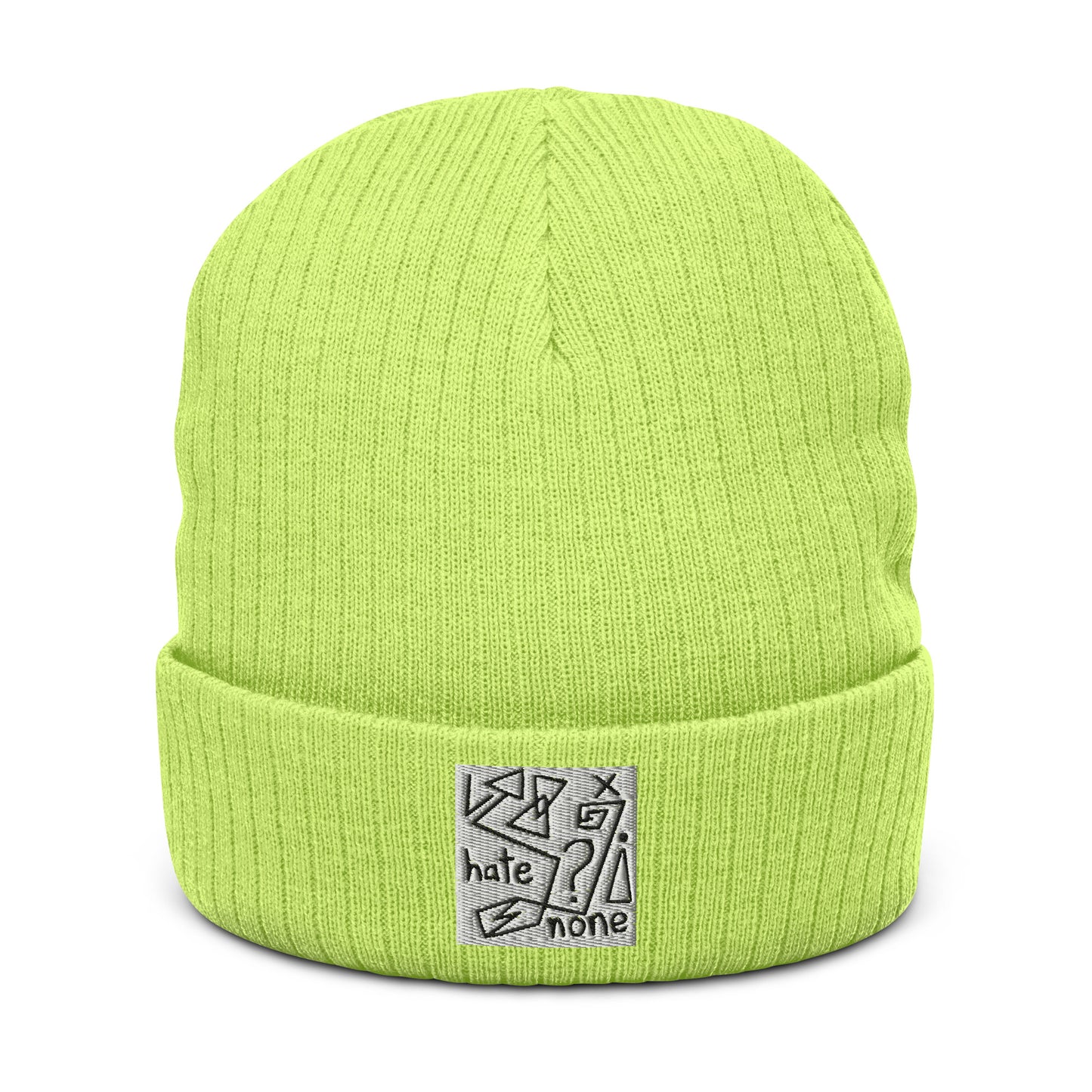 Ribbed "Hate None" Beanie