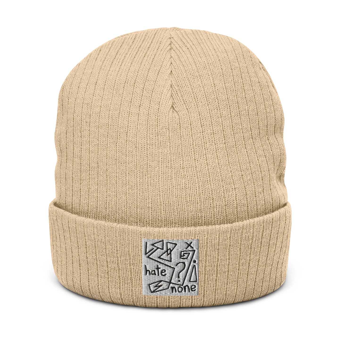 Ribbed "Hate None" Beanie