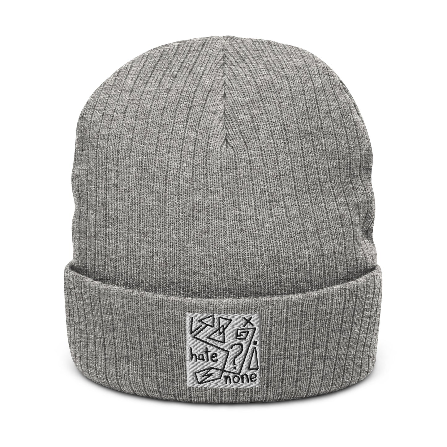 Ribbed "Hate None" Beanie