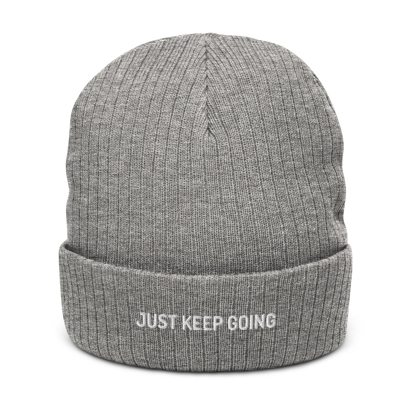 Ribbed "Just Keep Going" Beanie