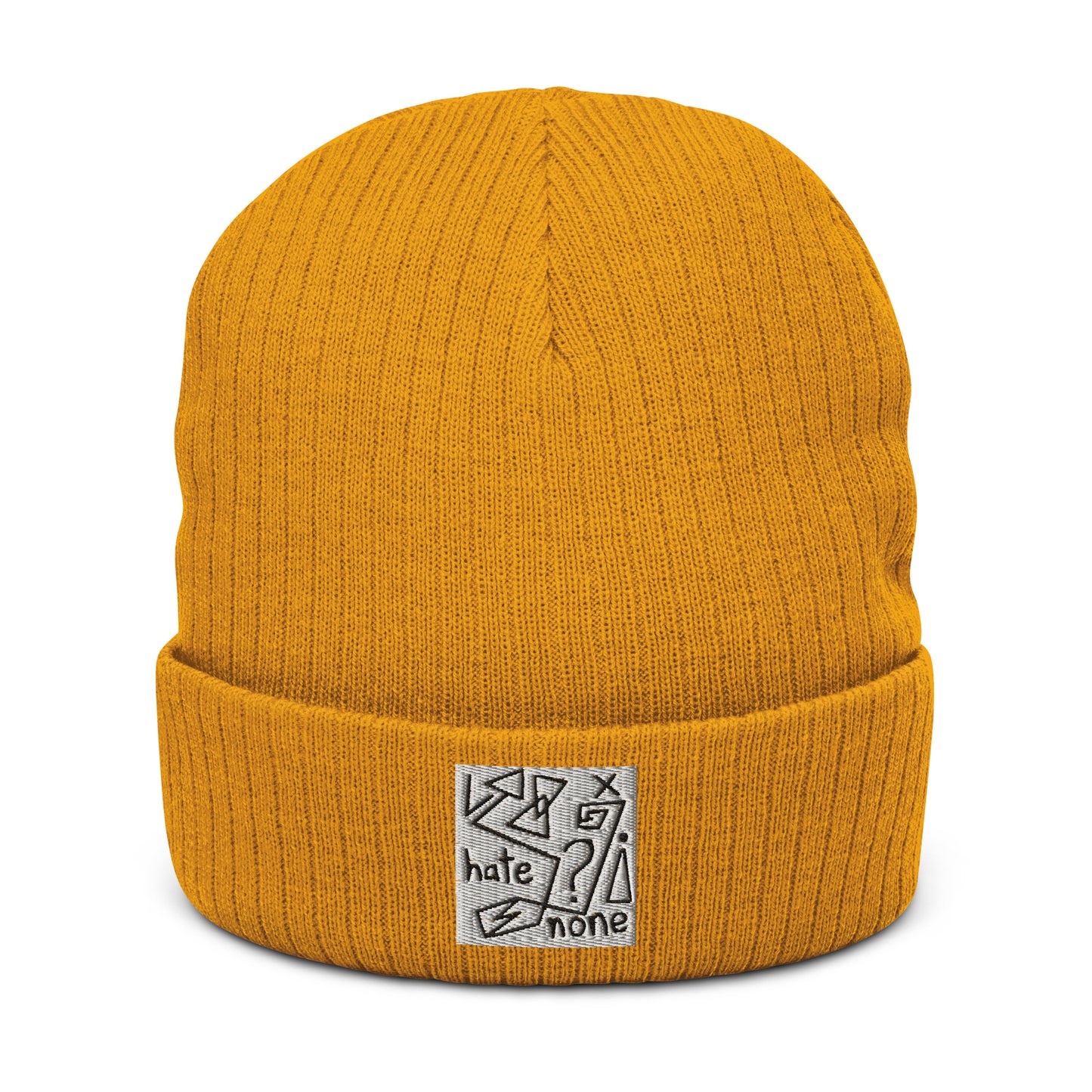 Ribbed "Hate None" Beanie