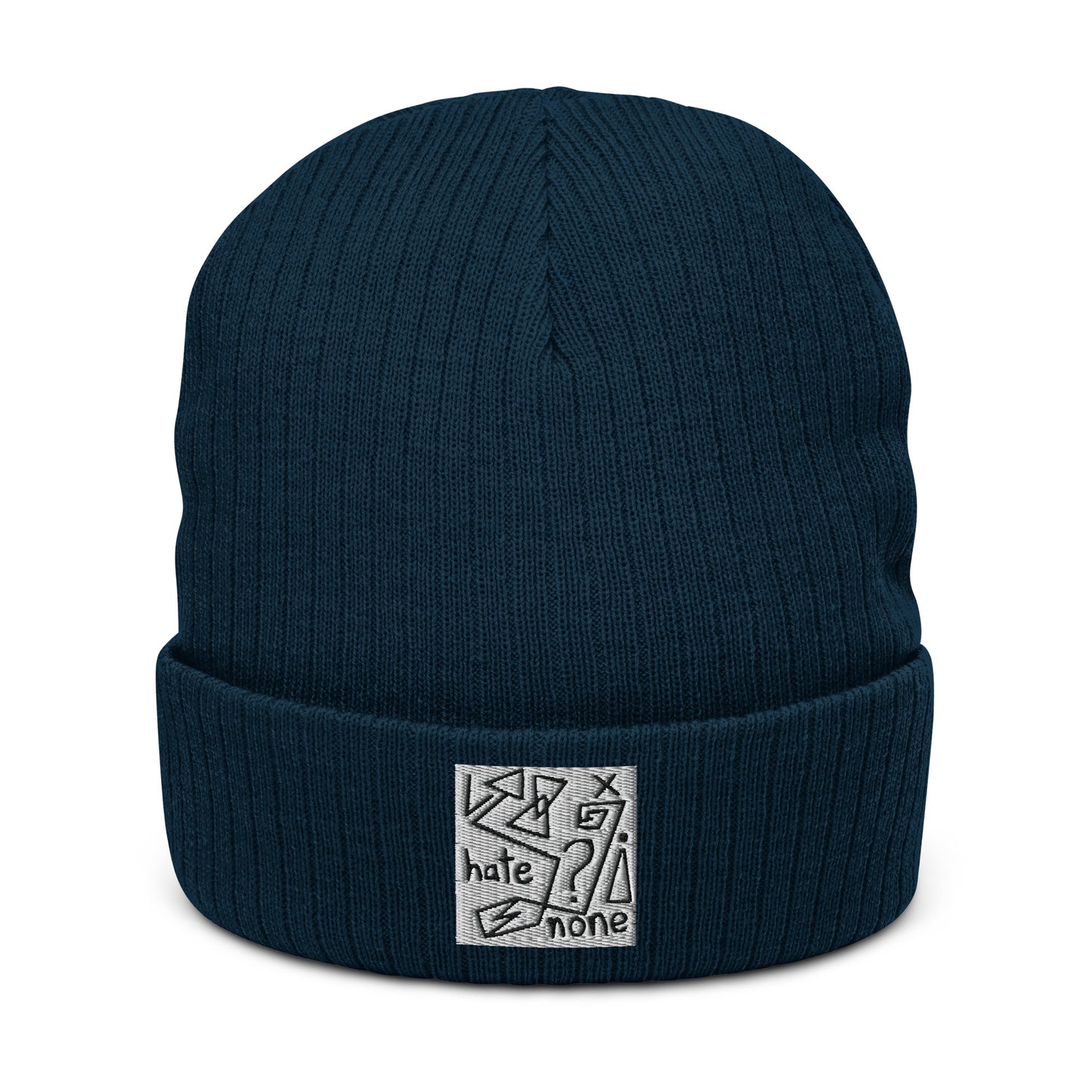 Ribbed "Hate None" Beanie