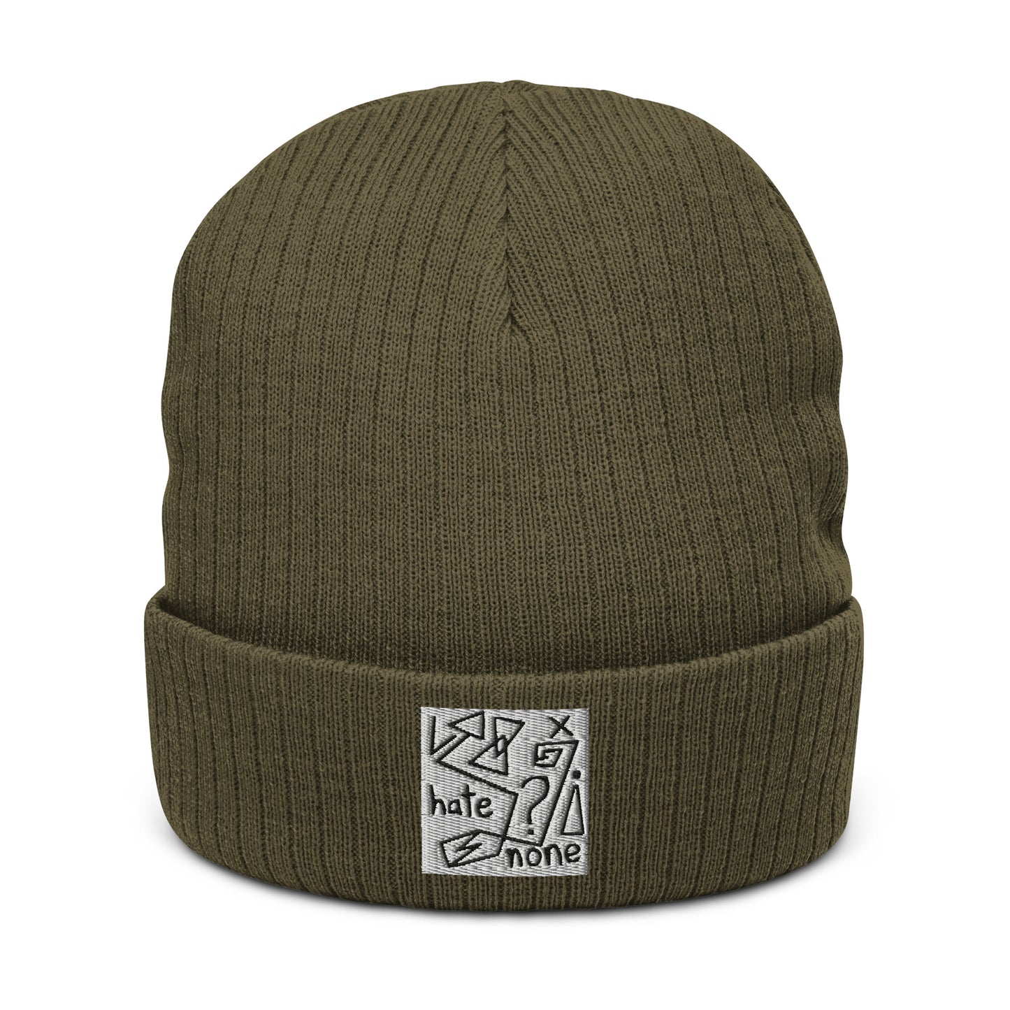 Ribbed "Hate None" Beanie