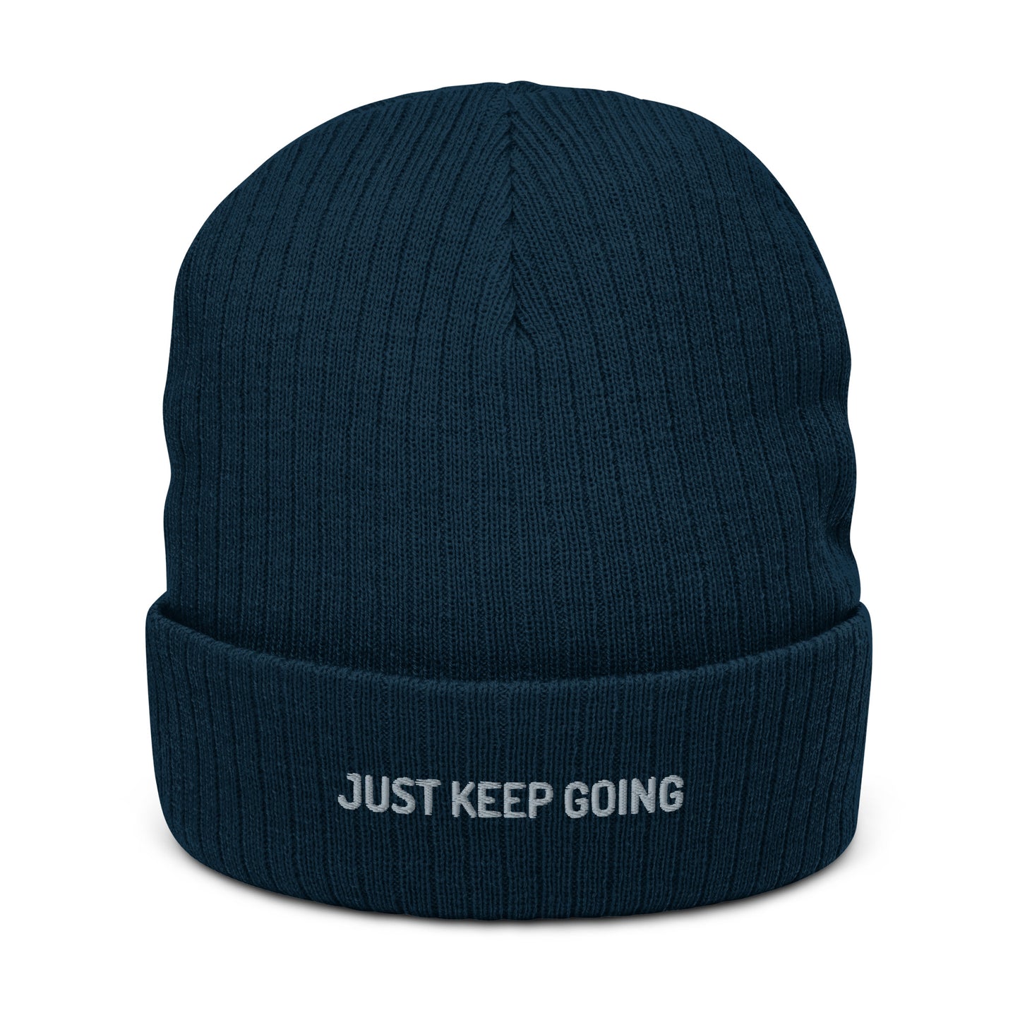 Ribbed "Just Keep Going" Beanie